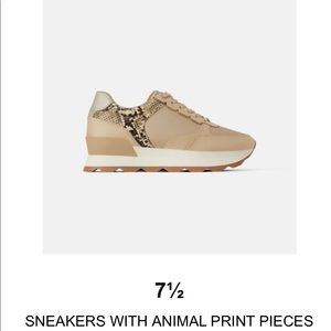 Zara Platform Animal Print Sneakers